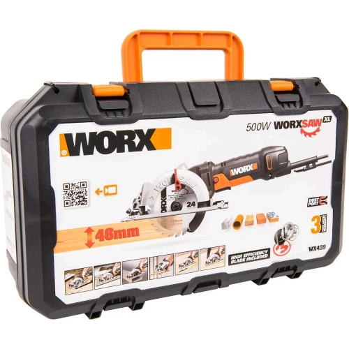 Компактная дисковая пила WORX 500 Вт, 120 мм, кейс WX439 фото 8