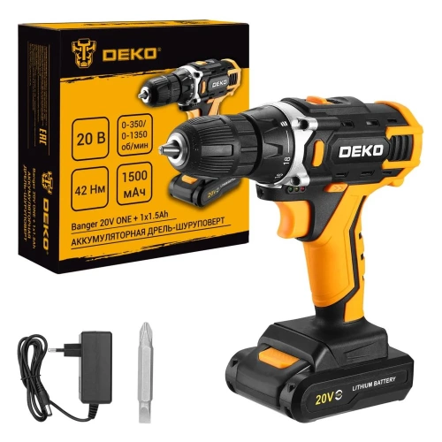 Аккумуляторная дрель-шуруповерт DEKO Banger 20V ONE +, 20В, 1x1.5Ач 083-1042 фото 6 Аккумуляторная дрель-шуруповерт DEKO Banger 20V ONE +, 20В, 1x1.5Ач 083-1042 фото 6
