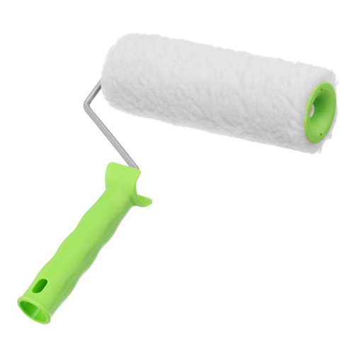 Валик с натуральным мехом, с ручкой, 200 мм, ворс 12 мм, D 48 мм, D ручки 6 мм, Сибртех фото 2