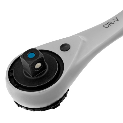 Ключ-трещотка 1/4", CrV, 120 зубьев, с быстрым сбросом, цельнометаллический, хром Gross фото 6