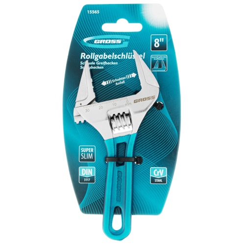 Ключ разводной, 140 мм, CrV, укороченная ручка Gross фото 6