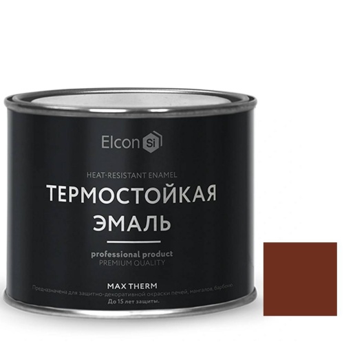 Эмаль термостойкая Elcon Max Therm 400 градусов коричневая 0,4 кг