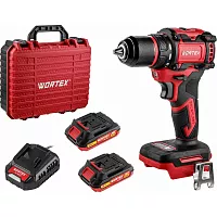 Аккумуляторная дрель-шуруповерт WORTEX BD 2025-1 DLi в чемодане, ALL1 XLT бесщеточная, 18 В, 50 Н*м, 2x2 А*ч, БЗП 13 м 1329838