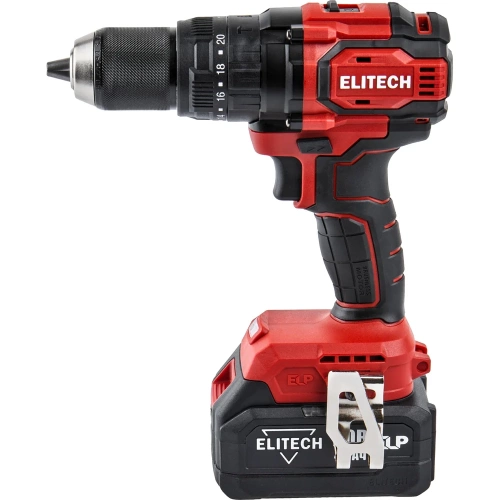 Дрель аккумуляторная Elitech ДА 20УБЛ2 (20В, 2Ач+4Ач, 70Нм) 205680 фото 3