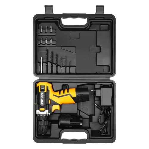 Аккумуляторная дрель-шуруповерт DEKO DKCD12V SET1 в кейсе + оснастка 13 шт, 2_2,0 А·ч 083-1022 фото 6