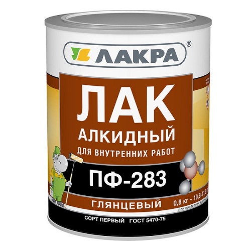 Лак алкидный Лакра ПФ-283 глянцевый 0,8 кг