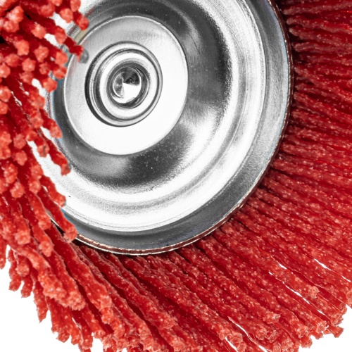 Щетка для дрели, 75 мм, Чашка, со шпилькой, нейлоновая щетина Denzel фото 4