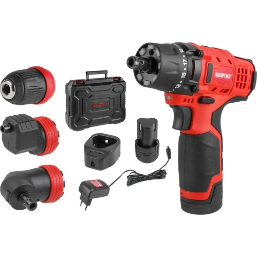 Аккумуляторная дрель-шуруповерт WORTEX BD 1215 LiSET в чем. + 2 угловые насадки 1326469