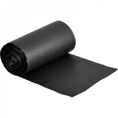 Мешки для мусора на 60 л черные (ПНД, 50 мкм, в рулоне 50 шт, 60х70 см)
