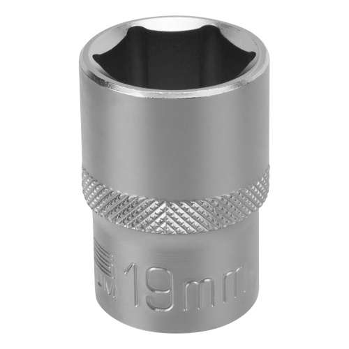 Головка торцевая, 19 мм, шестигранная, CrV, под квадрат 1/2 Stels фото 2