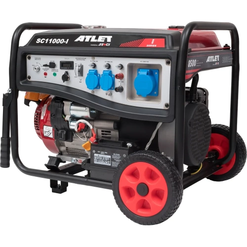 Бензиновый генератор ATLET (8,5 кВт ручной и электростартер, колеса и ручки) SC11000-I фото 6