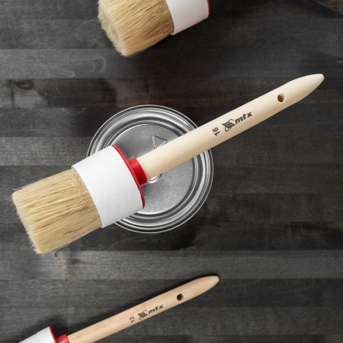 Кисть круглая №16 (55 мм) натуральная щетина, деревянная ручка MTX фото 5 Кисть круглая №16 (55 мм) натуральная щетина, деревянная ручка MTX фото 5