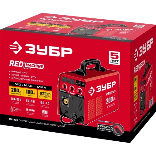 Инверторный сварочный полуавтомат Зубр 200 А, ПС-200 фото 4 Инверторный сварочный полуавтомат Зубр 200 А, ПС-200 фото 4