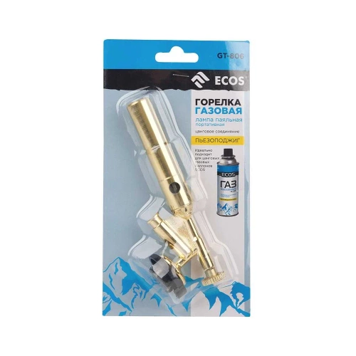 Горелка газовая (лампа паяльная) портативная Ecos GT-806 цанговое соединение 157865 фото 6