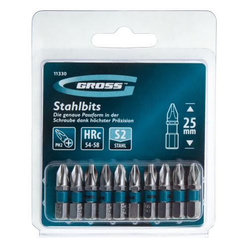 Бита РН2 х 25, сталь S2, 10 шт. Gross фото 6 Бита РН2 х 25, сталь S2, 10 шт. Gross фото 6
