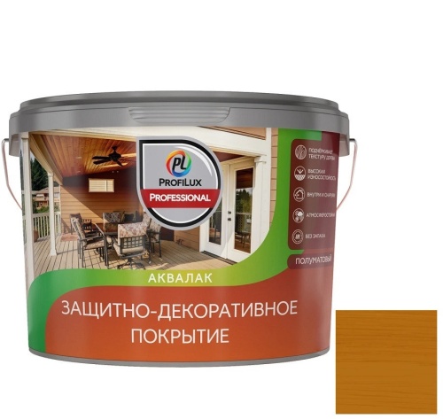 Лак защитно-декоративный акриловый Profilux Professional тик 2,5 л