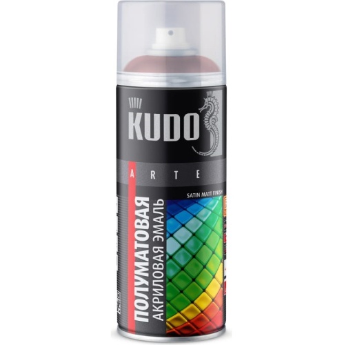 Эмаль аэрозольная универсальная Kudo KU-0A3005 Satin Ral 3005 бордо 520 мл