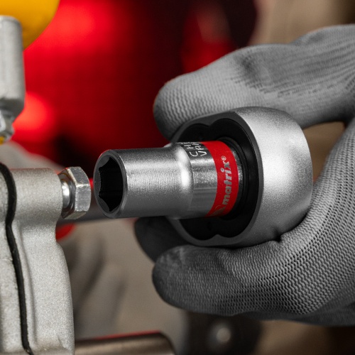 Головка торцевая, 13 мм, шестигранная, CrV, под квадрат 1/2, хромированная Matrix фото 7