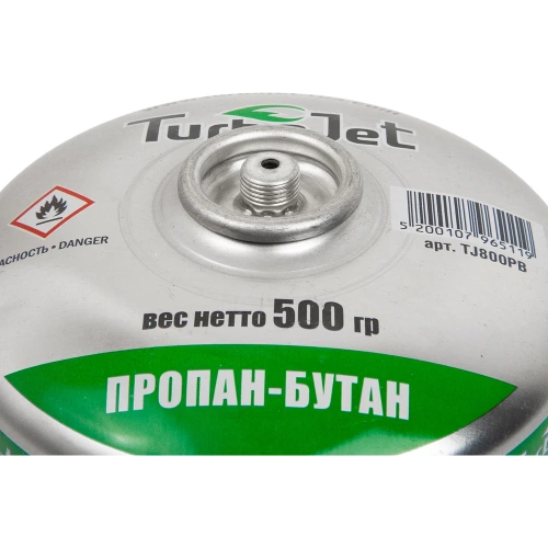 Газовый баллон Turbojet ПРОПАН-БУТАН 500 г, резьба 7/16 TJ800PB фото 5