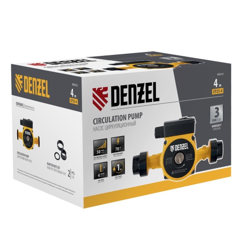 Циркуляционный насос CP25-4, напор 4 м, 50 л/мин, 1 м кабель, монт. длина 180 мм Denzel фото 12