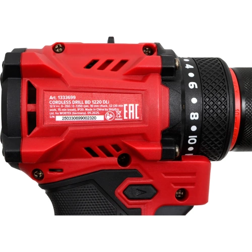 Аккумуляторная бесщеточная дрель-шуруповерт WORTEX LX BD 1220 DLi 12В, 30 Нм, 2*1.5 Ач, патрон 10 мм, 1333699 фото 8 Аккумуляторная бесщеточная дрель-шуруповерт WORTEX LX BD 1220 DLi 12В, 30 Нм, 2*1.5 Ач, патрон 10 мм, 1333699 фото 8