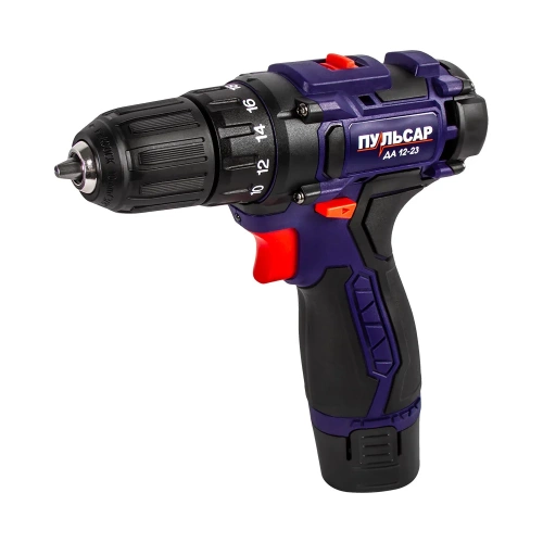 Аккумуляторная безударная дрель ПУЛЬСАР ДА 12-23 12В, 23 Hm, Li-on, 1,5 Ah, 2 аккумулятора, 1.3 кг, коробка 916-936 Аккумуляторная безударная дрель ПУЛЬСАР ДА 12-23 12В, 23 Hm, Li-on, 1,5 Ah, 2 аккумулятора, 1.3 кг, коробка 916-936