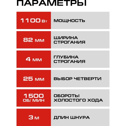 Рубанок Ставр STAVR 82 мм 1100 Вт, глубина 4 мм, SEP 1100-82-4 9031300076 фото 9