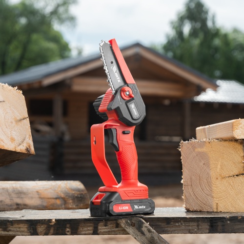 Цепная мини-пила аккумуляторная, MCS-100, шина 100 мм, Li-Ion, 20 В MTX фото 37