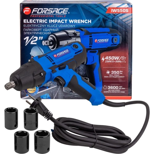 Гайковерт ударный электрический 1/2 450Вт Forsage F-IW550S(65916) Гайковерт ударный электрический 1/2 450Вт Forsage F-IW550S(65916)