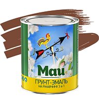 Грунт-эмаль по ржавчине Май 3 в 1 коричневая 1,9 кг