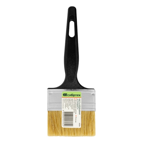 Кисть флейцевая "Стандарт", 70 х 6 мм, натуральная щетина, пластиковая ручка Сибртех фото 4