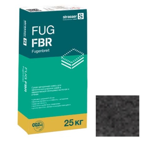 Сухая затирочная смесь Strasser для широких швов 5-30 мм антрацит 25 кг