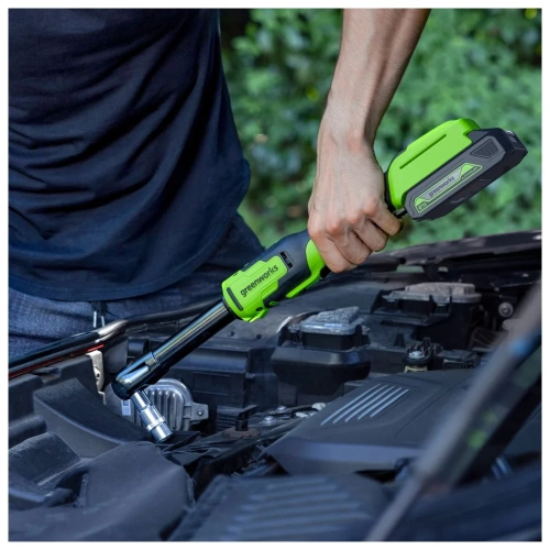 Гайковерт-трещотка аккумуляторный GreenWorks GD24RWX удлиненная, 24В, б/щет, 0-250 об/мин, 1/2DR, 80Нм, 170 мм, без АКБ и ЗУ, сумка 3804207 фото 9 Гайковерт-трещотка аккумуляторный GreenWorks GD24RWX удлиненная, 24В, б/щет, 0-250 об/мин, 1/2DR, 80Нм, 170 мм, без АКБ и ЗУ, сумка 3804207 фото 9