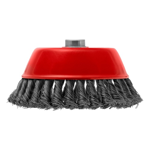 Щетка для УШМ, 150 мм, М14, "чашка", крученая проволока 0.35 мм Matrix фото 5