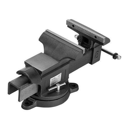 Тиски слесарные BVH-200, 200 мм, поворотные, стальная направляющая, с наковальней //Denzel фото 5