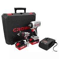 Набор инструмента CROWN гайковерт аккумуляторный (кейс), дрель-шупруповерт, универсальный аккумулятор 20VMax CT22062HX-4 BMC + CT21075HMX