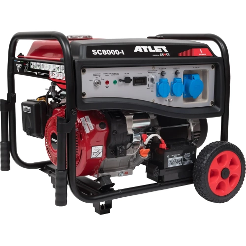 Бензиновый генератор ATLET (6.5кВт ручной и электростартер, колеса и ручки) SC8000-I фото 5