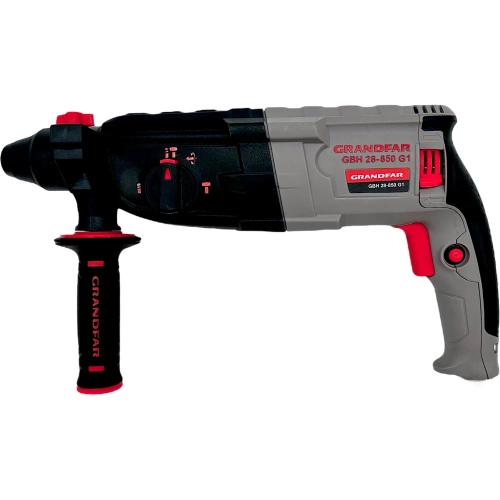 Перфоратор GRANDFAR (щетки 1 пара, зубило плоское 1 шт, пика 1 шт, бур 6/100,8/100,10/100 по 1 шт ) GBH28-850G1 фото 5