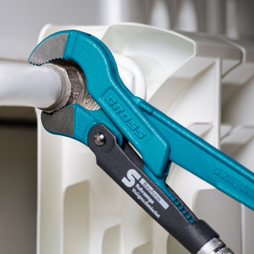 Ключ трубный рычажный, №0, 0.5, цельнокованый, CrV, тип "S" Gross фото 8