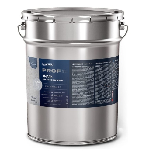 Эмаль для бетонных полов быстросохнущая Лакра Prof it RAL 7040 серое окно 15 кг