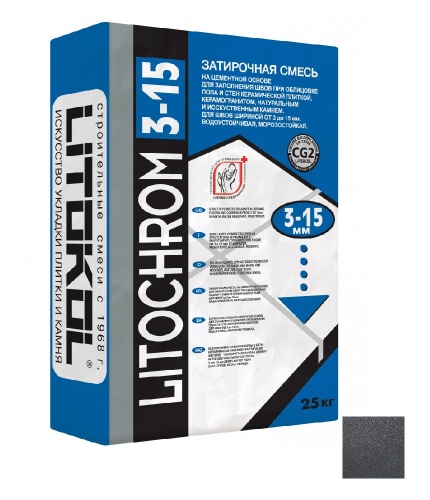 Затирочная смесь Litokol Litochrom 3-15 C.40 антрацит 25 кг