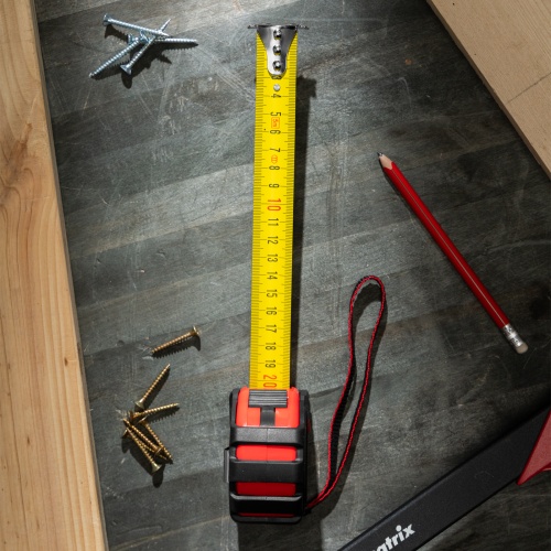 Рулетка Status Magnet 3 fixations,5 м х 25 мм,обрезиненный корпус,зацеп с магнитом Matrix фото 13