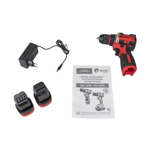 Дрель-шуруповерт аккумуляторная EDON бесщеточная UAD-16DBL 40095 фото 11