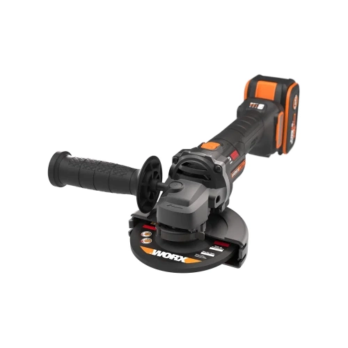 Угловая шлифмашина бесщёточная аккумуляторная WORX 125мм, 20В, 4Ач х1, ЗУ 2А WX814 фото 4