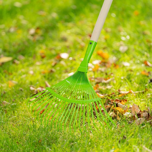 Грабли веерные стальные, 425 мм, 22 плоских зуба, эмалированные, без черенка, Palisad фото 7