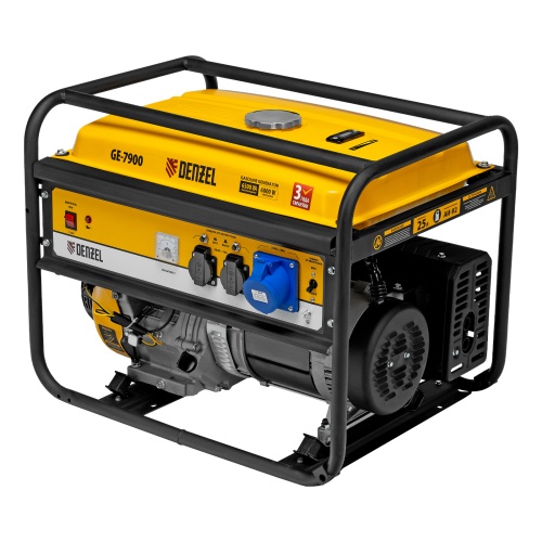 Генератор бензиновый GE 7900, 6.5 кВт, 220 В/50 Гц, 25 л, ручной пуск Denzel фото 2