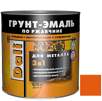 Грунт-эмаль по ржавчине Dali 3 в 1 гладкая RAL 2004 оранжевая 0,75 л