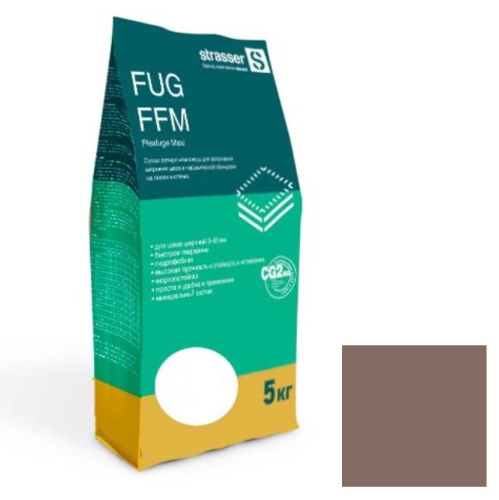 Сухая затирочная смесь Strasser для широких швов 3-20 мм шоколадная 5 кг