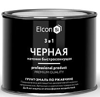 Грунт-эмаль по ржавчине Elcon 3 в 1 матовая Ral 9005 черная 0,4 кг