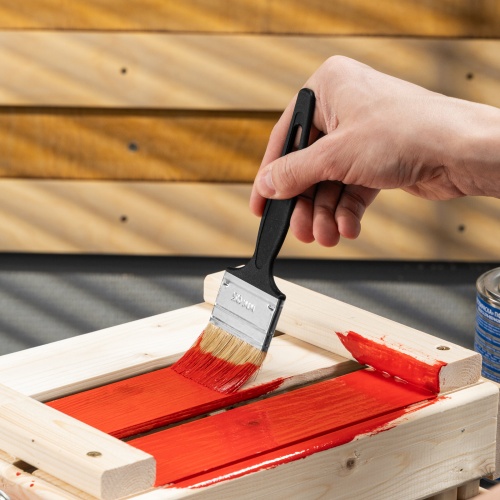 Кисть флейцевая "Стандарт", 50 х 6 мм, натуральная щетина, пластиковая ручка Сибртех фото 7